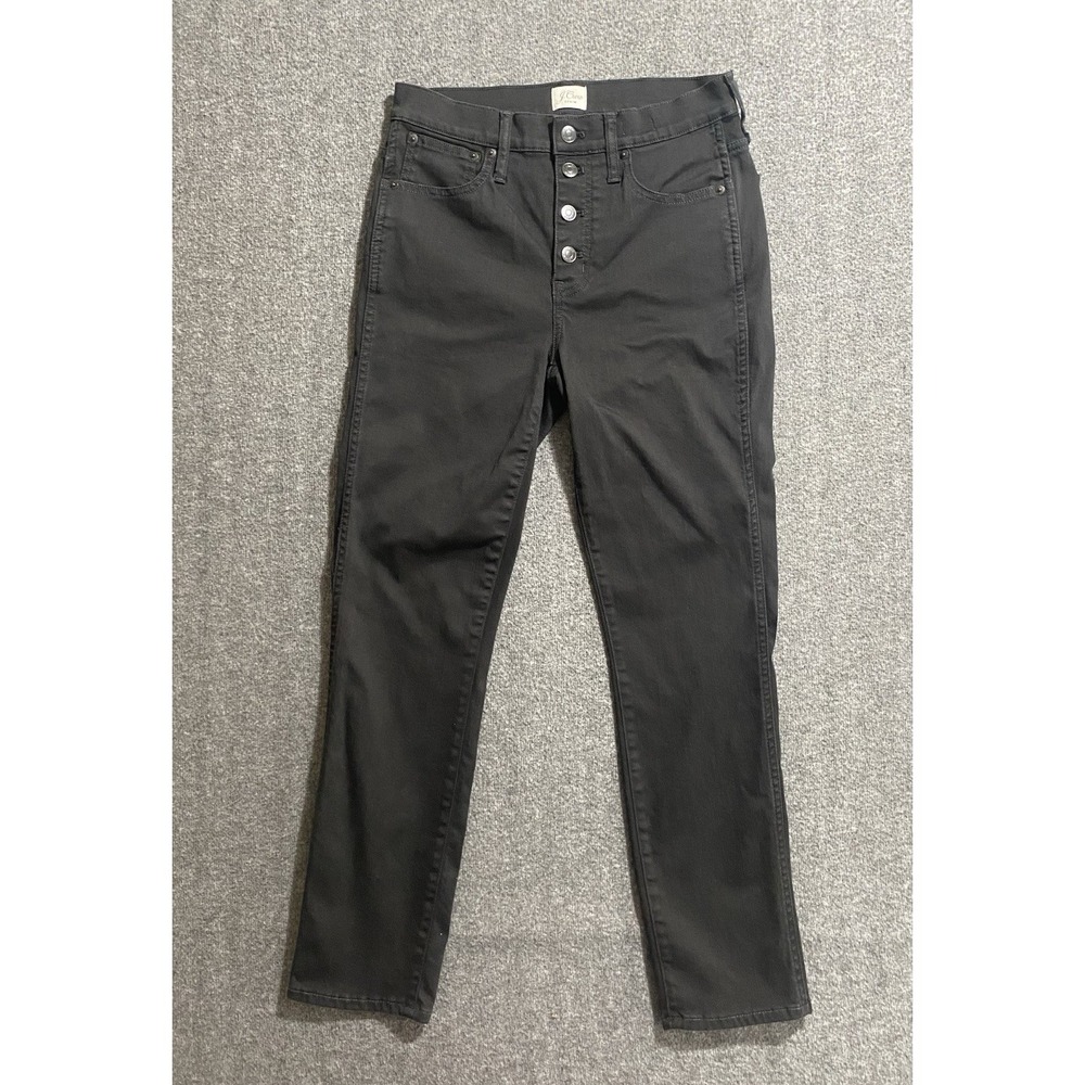 J CREW Factory Womens Dark Gray Button Fly High Rise Skinny Jeans Size 27